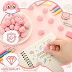 Gilprop 24 Pcs Brain Shaped Erasers Bulk, 1 Inch Mini Halloween Erasers Halloween Party Favors Fun Classroom Supplies Cute Novelty Gifts for Students Teacher Must Haves (Pink)