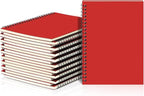 Yahenda 18 Pcs Spiral Notebook Bulk A5 Journal Lined 8.3'' x 5.5'' Writing Composition Paper Small Notepad Subject Notebook for Students Office Business Back to School Supplies (Red)
