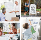 Stand White Board - 36 x 24 Inch Double Sided Magnetic Dry Erase Board with Stand Height Adjustable, 3' x 2' Flip Chart Easel Stand Portable(White)