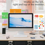 Keenjorika 2PCS Multifunctionnal Monitor Documents Holder, Clear Acrylic Board with Clips, Desktop Message Board for Office with Sticky Note,Monitor Documents Holder (Grey)
