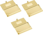 Stephanie Imports Set of 3 Slim & Minimalist Metal Business Card Holder Unisex Case (Gold Plate Ridges)