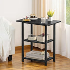 Lerliuo 3-Tier Printer Stand, Industrial Mobile Printer Table with Storage Shelf and Steel Frame, Rolling Printer Cart Holder with Lockable Wheels for Home, Office (Black)