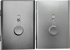 2 Pack Business Card Holder with Dot Cards,Stainless Steel Slide Out Thumb Drive Card Case for Men and Women,Portable Credit ID Name Card Wallet Black and Gray