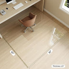 Koonmi Tempered Glass Chair Mat for Hardwood Floors & Carpets, 60" x 80“ Transparent Heavy Duty Office Floor Protector with Noise-Free Gliding Shatterproof for Home Office Desk