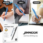 JIMMIDDA 52 Pcs Pens Bulk - 1.0MM Ballpoint Pens Blue Ink | Medium Point Smooth Writing, No Bleed Retractable Ball Point Pen for Office School (Blue - 52Pcs)