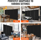 VEVOR Room Divider, 4 Panel Room Divider, Folding Privacy Screen and Portable Partition Divider for Room Separation, Freestanding Room Partitions for Office, Bedroom, Study, Black