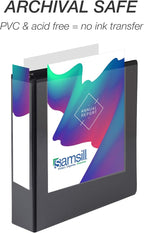 Samsill Durable 2 Inch Binder, Made in the USA, Round Ring Customizable Clear View Binder, Black, 4 Pack (MP48460)