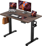 ErGear Electric Standing Desk, 44 x 24 Inches Height Adjustable Stand up Desk, Sit Stand Home Office Desk, with Two-Piece Desktop (Espresso)