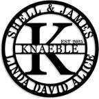 Personalized Family Name Sign Custom Family Metal Signs Monogram Letters Wall Decor Personalized Name Signs for Home Decor Personalized Metal Sign Established Sign Initial Split Letter Monogram Sign