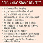 Self Inking Modern Address Stamps | Custom Return Address Stamper (Traditional Serif, Xtra Large)