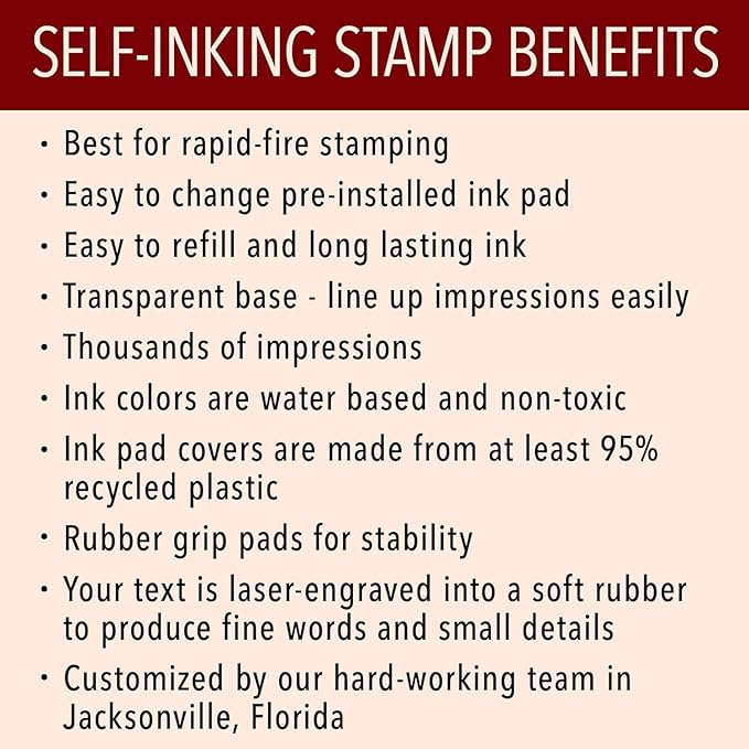 Self Inking Modern Address Stamps | Custom Return Address Stamper (with Love from, Xtra Wide)