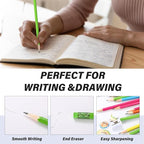 TecUnite 600 Pcs HB #2 Unsharpened Pencils bulk with Eraser Wooden Hexagonal No 2 neon Pencils for Adults Gifts Exams Office Sketching Party Favors(Rainbow)