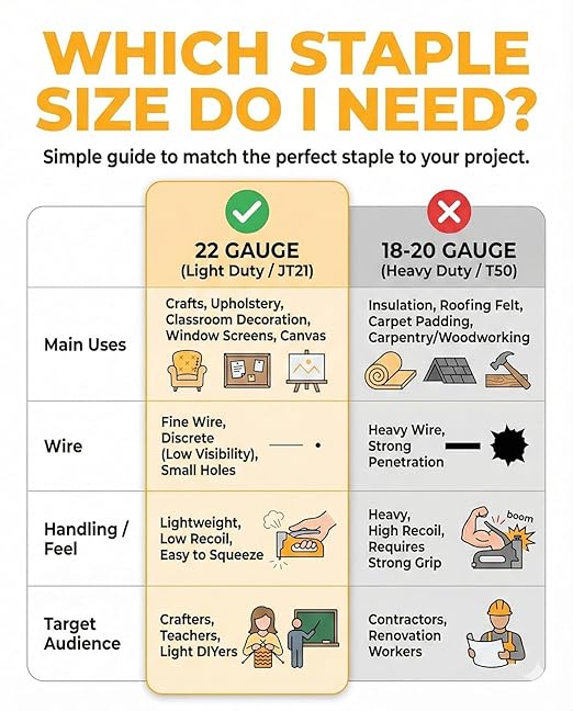 YEAHOME Light Duty Staples for Staple Gun, 3000 Counts 3/8-Inch JT21 Staples Standard Refill for Stapler, Suit for Upholstery, Crafts, General Repairs