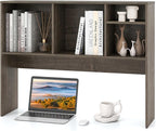 Tangkula Desktop Bookshelf, Countertop Storage Hutch with 4 Shelves for Computer Desk, Desktop 2-Tier Display Rack, Multipurpose Wood Desk Hutch Storage Organizer for Dorm Office Home