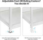 Fannova 4 Tier White Printer Stand Table with Adjustable Shelves, Movable Printer Shredder Stand with Wheels for Home Office Storage and Organization, Rolling Cart for Computer Tower CPU