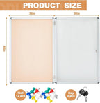 Geetery 36 x 48 Inch Enclosed Fabric Bulletin Board Tamperproof Lockable Noticeboard Fabric&Aluminium Frame Display Cases Wall-Mounted Display Case for School, Office - Secure,Durable Design(Beige)