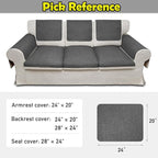 Couch Arm Covers, Waterproof Armrest Cover for Sofa, Armchair, Loveseat, Non-Slip Recliner Arm Cover, Sofa Arm Covers, Headrest Covers, Arm Chair Covers Set of 2 (Dark Gray, 24"×20")