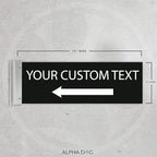 ALPHA DOG SIGNS Custom Projecting Hallway Sign, 4"x12" Double-Sided Business Plaque Left Arrow, Personalized Indoor Outdoor Wayfinding, Easy Install, Durable, Made in USA (Black)