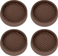 VOCOMO 2X2 Round Rubber Caster Cups, Non Slip Furniture Pads, Anti-Slip Gripper, Anti Skid Furniture Feet, Anti Slide Floor Protector for Bed Couch Table Chair Stoppers (Brown, 4 Pack)