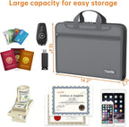5200℉ Fireproof Accordion File Organizer with Lock, Thickened Document Organizer 13 Pocket with Zipper & Labels, Important Document Organizer, Expanding File Folder with Handle for Letter A4 (Grey)