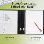 MUKAWA 1 Inch 3 Ring Binder, D-Ring Binder Holds 250 Sheets, PP Cover with Writable Spine Label, Lay-Flat Design, Letter Size 8.5x11, Lightweight for School, Office & Home Organization, 4 Pack, Black