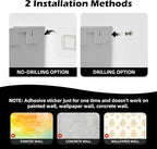 YOHOM No Drilling File Holder Wall Mails Magazines Organizer Adhesive Door Mount, Single Pocket, (White 1) (GREY, 2 PCS)