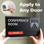 Office Door Signs for Conference Room, Meeting In Progress Door Sign, In Use Available Slider Indicator Tells Whether Room Vacant Or Occupied