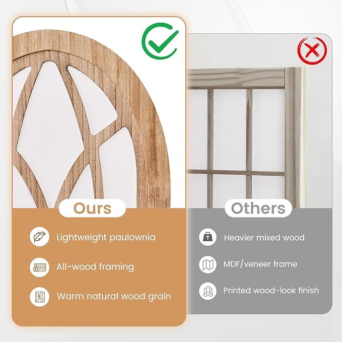 ALeesing Folding Room Divider Privacy Screen Freestanding 6-Panel Shoji Style Wooden Frame Decorative Partition Wall for Bedroom Office Apartment Natural