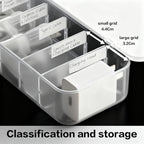 Cord Organizer Box with Lid, 7 Compartment Cable Management with 7 Wire Ties, Dustproof Cable Storage Box for Office & Home, Wire Hider for Computer Desk, Charger Cables, Power Cords (1pack)