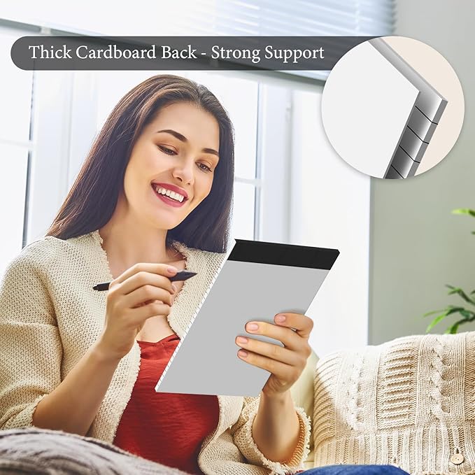 5 Pcs Note Pads 5 x 8 Inch Small Legal Pads 5 x 8 Colored Notepad 5 x 8 Micro Perforated Writing Pads Lined Paper College Ruled 30 Sheets Notebook for Study, To-Do Lists, School & Office Supplies