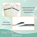 Receipt Book with Cardboard 2-Part Carbonless, Order Forms for Small Business