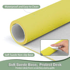 Boutilon Leather Desk Pad Protector,Non-Slip Mouse Pad,Laptop Desk Pad,Office Mouse Mat,Waterproof Leather Desk Blotter,Desk Writing Pad for Office and Home (XXL-Yellow,47.2"x 17")