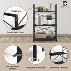 CAPHAUS 2 Tier Small Bookshelf, 24 Inch Width Free Standing Shelf, Bookcase Shelf Storage Organizer, Industrial Book Shelves for Home Office, Living Room, Black Shelves & Metal Frame