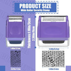 Nezyo 2 Pack Identity Protection Roller Stamp Identity Theft, Confidential, Privacy Roller Stamp Information Blocker and 4 Pack Refill Ink for ID Account Data Address Security(Purple)