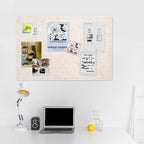 Bulletin Board, 36 x 24 inches Felt Board - Decorative Pin Board, Cork Board Alternative for Wall, 3' x 2' Foldable Self-Adhesive Vision Board Prayer Board with 20 Pushpins - Oatmeal