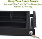 PERFECT POSTURE Max Under Desk Storage Drawer – Large Desk Drawer with Lock for Regular & Sit-Stand Standing Desks, Black (16.2” x 9.3")