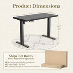 ErGear Height Adjustable Electric Standing Desk, 47.2 x 23.6 Inches Sit Stand up Desk with 1.18" Thickness Whole-Piece Desktop, Memory Computer Home Office Desk (Black Rattan)