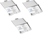 Stephanie Imports Set of 3 Slim & Minimalist Metal Business Card Holder Unisex Case (Silver Drops)