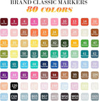 WELLOKB Alcohol Markers, 60 Colors Dual Tip Permanent Art Markers for Drawing,for Adult Coloring, Alcohol, Based Ink Ideal for Book Painting and Card Making