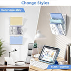 SUPEASY Clear Acrylic Single Pocket, Large Plastic Hanging Wall Mount File Holder Wall File Organizer for Mails, Document, Magazine, Letter Size for Office Home, 6 Pack