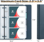 deli Business Card Book Holder, Business Card Organizer, Name Card Book Holder, Portable Office Business Card Holder, Hold 180 Cards, Blue