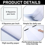 gisgfim Large Engineering Graph Paper Pad 22x 17 Landscape 4 X 4 Blue Grid Pad Giant Drafting Sketching Paper Blueprint Grid-Based Graphing for Engineer Designer Architect Draftsman Rolled Delivery