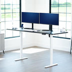 VIVO Large Electric 83 x 30 in Standing Desk, Memory Height Adjustment, 1B Series, Holds 220 lbs, Black Top White Frame, DESK-KIT-1W8B