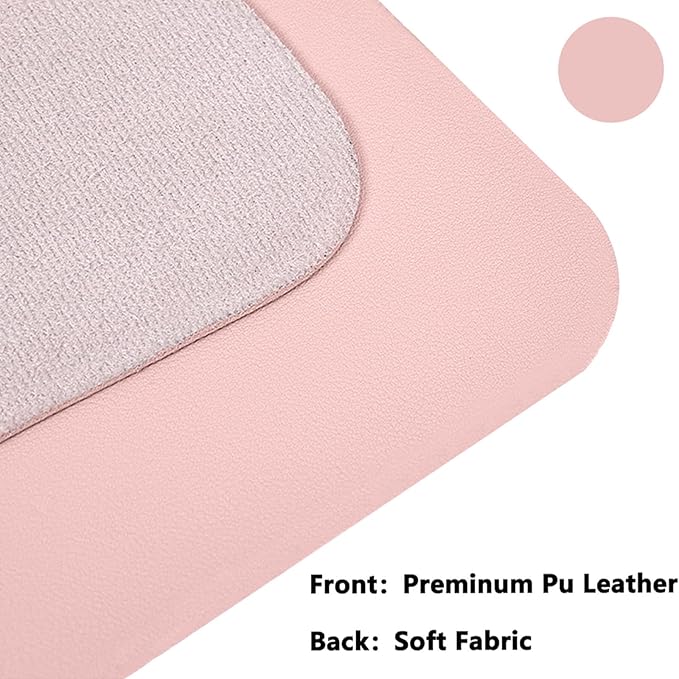 PU Leather Desk Pad Protector Gaming Mouse Pad Non Slip Desk Mat for Keyboard and Mouse Waterproof Desk Writing Pad for Office and Home Desk Accessories(Pink, 35.4 * 17.7)