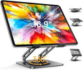 LOXP Adjustable Tablet Stand, 360 Rotating iPad Stand with Heavy-Duty Base, Tablet Holder Compatible with 4.0-16.9" Device, 2025 iPad Pro Air Mini, Kindle, Surface Tablet, Portable Monitors - Black