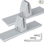 2 Packs Sneeze Guard Clamp Bracket, Sneeze Guard Shield Base for Countertop, Stick On Heavy Duty Auminum Partition Guard Clamp, Panel Support Clamps Stand for Clear Acrylic Desktop Counter Reception