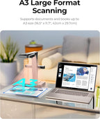 CZUR ET MAX Book Scanner, 38MP High-Resolution Overhead Document Scanner with Curve-Flattening, Auto Page Detection, OCR, HDMI Output, Compatible with Windows/Mac/Linux