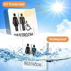 Faittoo Restroom Sign, Bathroom Signs, 4 Pack 6 x 6 Inches Acrylic Sign, for Office or Business Bathroom and Toilet Door or Wall Decor, Indoor Outdoor Use (Men and women with Handicap)