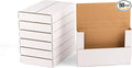 YUSHYIJIE 50 Pack 9x6x1.3 inch Small Shipping Boxes, Multi-Depth Flat Cardboard Boxes with Fragile Stickers for DVD Shipping, Packing, Moving, Storage, White