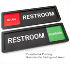 Restroom Sign – In Use/Available Slide Switch Sign ，Premium Durable Acrylic Material, Super Strong Self-Adhesive, Quick Installation, Suitable For Your Home And Business (9×3 Inches, Black)